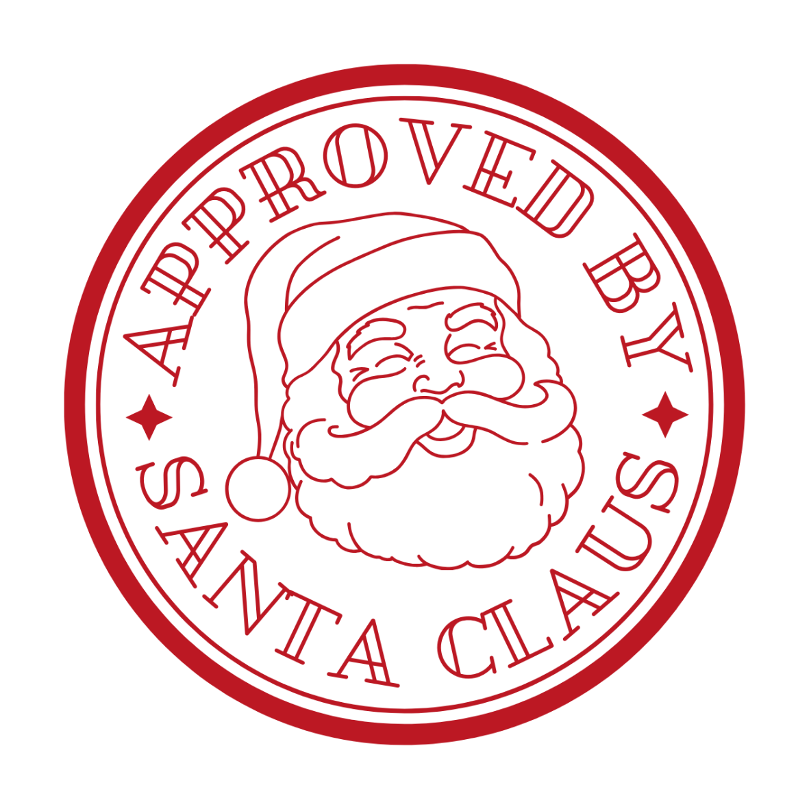 Approved by Santa Claus Stickers