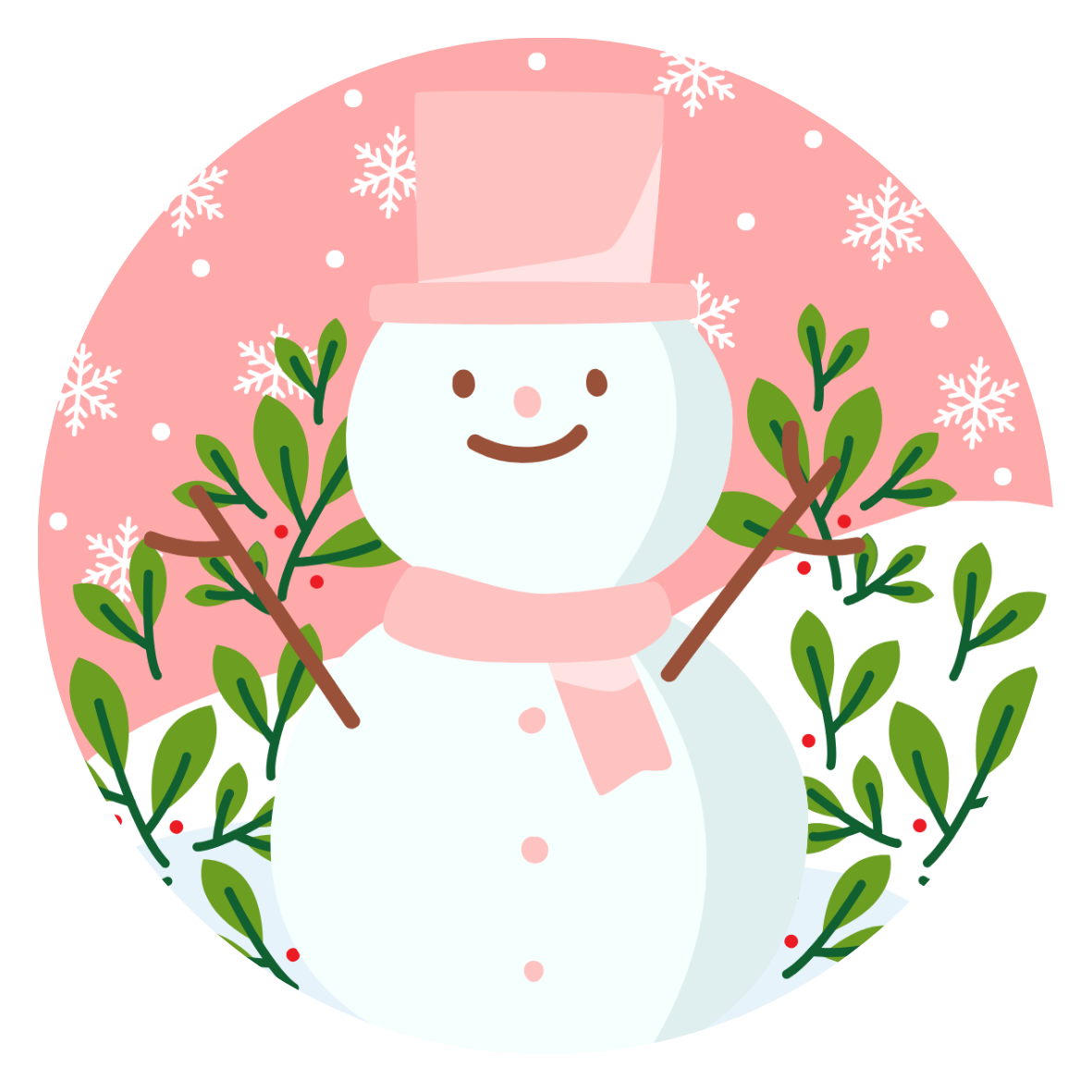Pink Snowman Stickers
