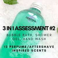 3 in 1 (Bubble Bath, Shower Gel & Hand Wash) Assessment #2 (12 Perfume/Aftershave Scents) - Craftiful Fragrance Oils - Supplies for Wax Melts, Candles, Room Sprays, Reed Diffusers, Bath Bombs, Soaps, Perfumes, Bath Salts and Body Sprays