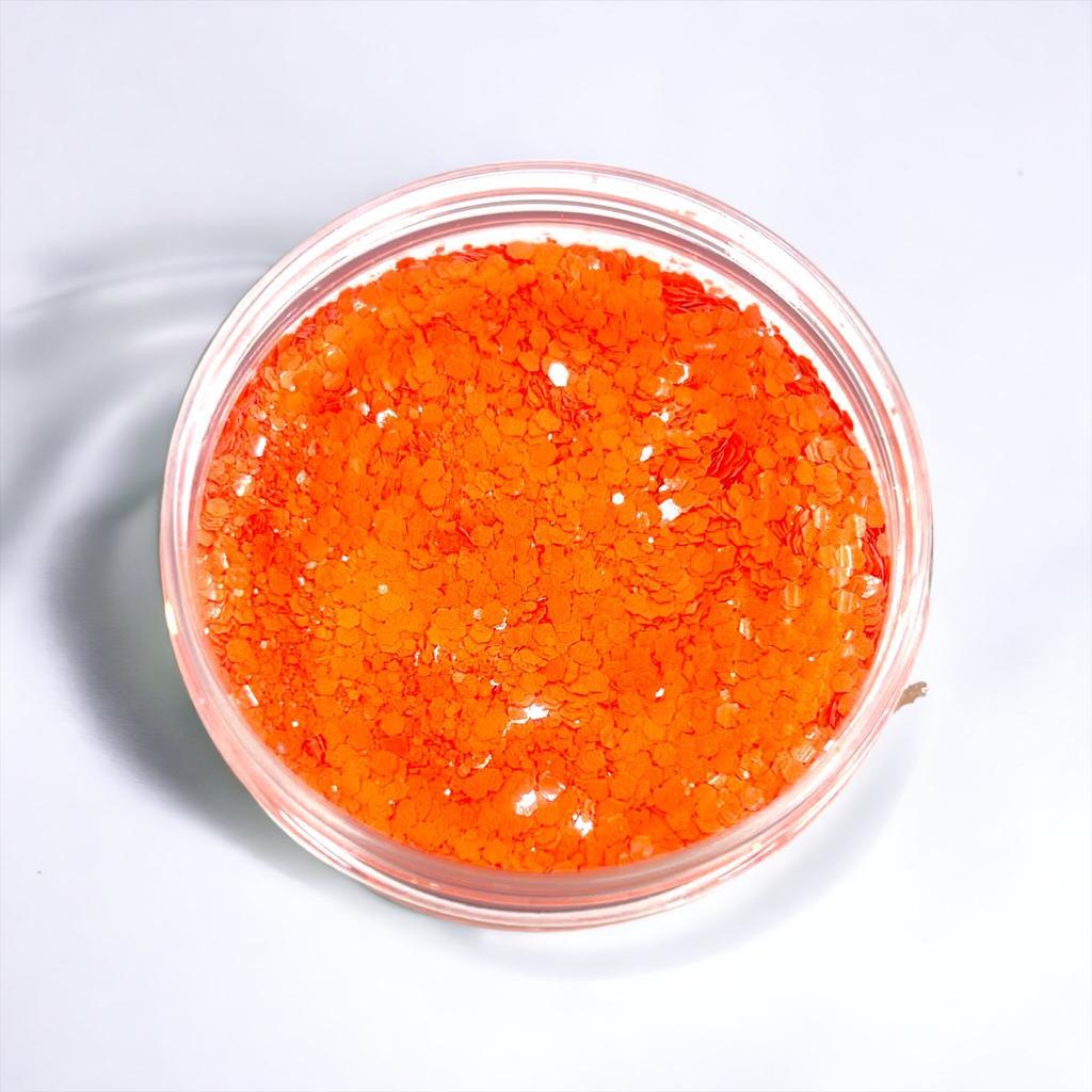 Neon Orange Glitter - Craftiful Fragrance Oils - Supplies for Wax Melts, Candles, Room Sprays, Reed Diffusers, Bath Bombs, Soaps, Perfumes, Bath Salts and Body Sprays