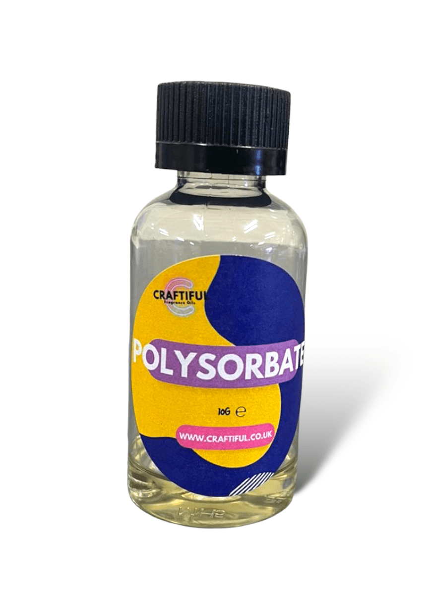 Polysorbate 80 - Craftiful Fragrance Oils - Supplies for Wax Melts, Candles, Room Sprays, Reed Diffusers, Bath Bombs, Soaps, Perfumes, Bath Salts and Body Sprays