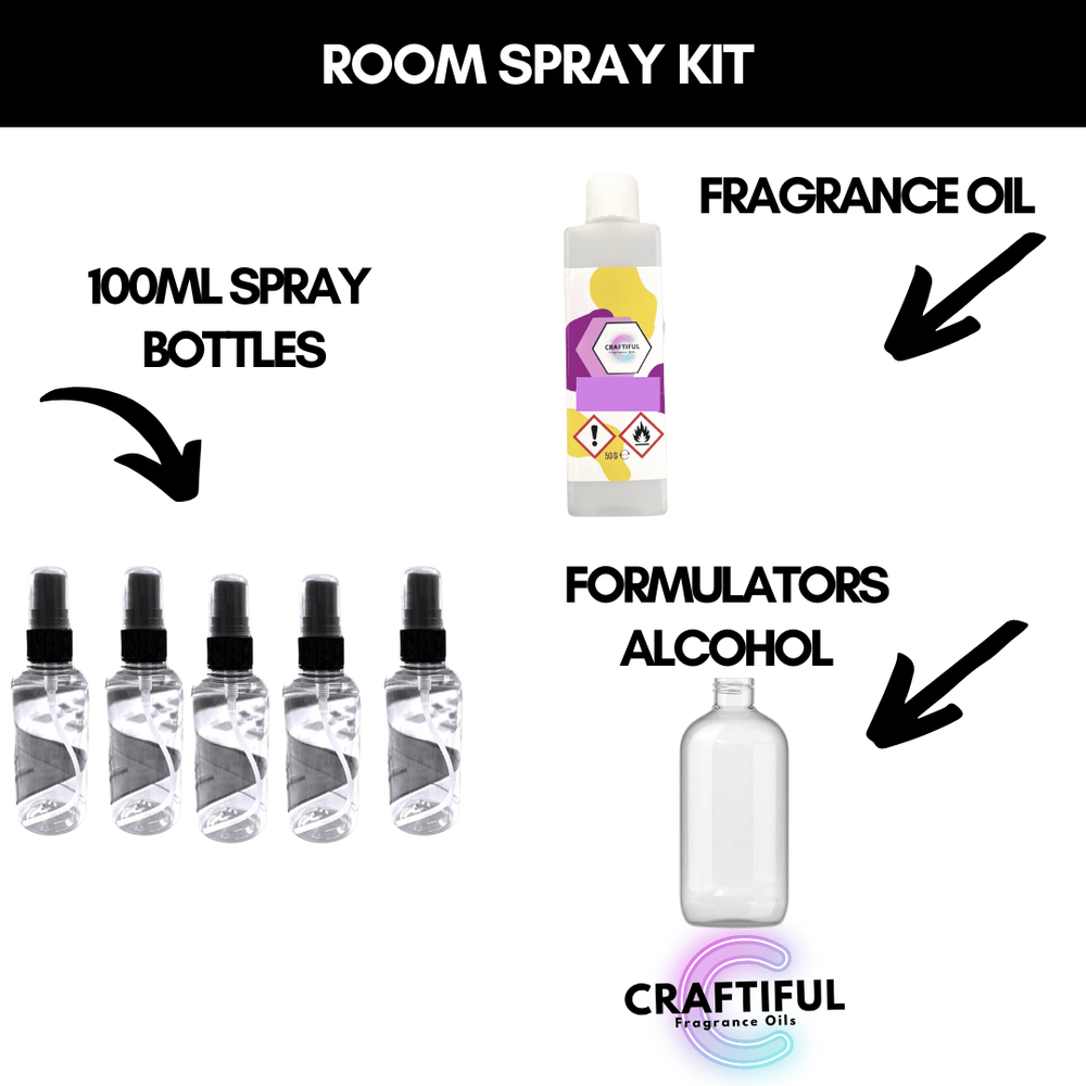 Room Spray Making Kit - Craftiful Fragrance Oils - Supplies for Wax Melts, Candles, Room Sprays, Reed Diffusers, Bath Bombs, Soaps, Perfumes, Bath Salts and Body Sprays