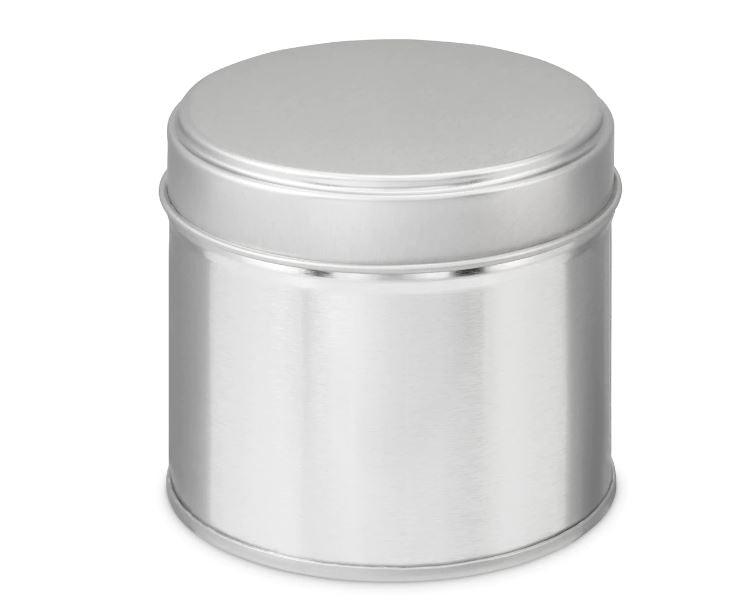 Silver Candle Tin 100ml - Craftiful Fragrance Oils - Supplies for Wax Melts, Candles, Room Sprays, Reed Diffusers, Bath Bombs, Soaps, Perfumes, Bath Salts and Body Sprays