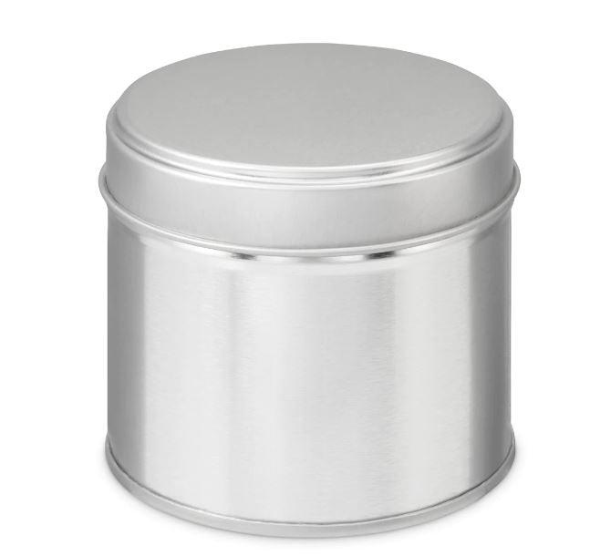 Silver Candle Tin 250ml - Craftiful Fragrance Oils - Supplies for Wax Melts, Candles, Room Sprays, Reed Diffusers, Bath Bombs, Soaps, Perfumes, Bath Salts and Body Sprays