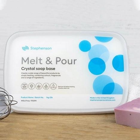 Stephenson Crystal WSLS Free Melt & Pour Base (White) - Craftiful Fragrance Oils - Supplies for Wax Melts, Candles, Room Sprays, Reed Diffusers, Bath Bombs, Soaps, Perfumes, Bath Salts and Body Sprays